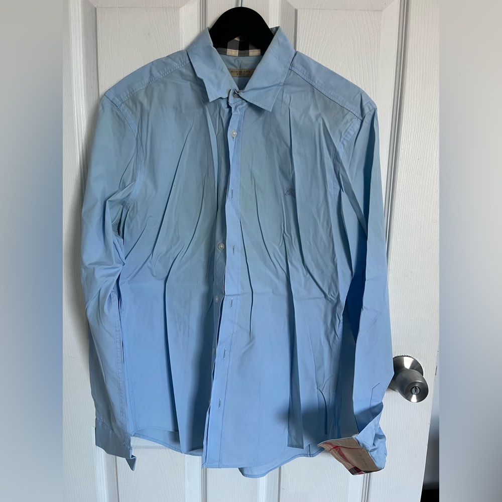 Burberry Brit Mens Sky Blue Dress Shirt M